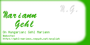 mariann gehl business card